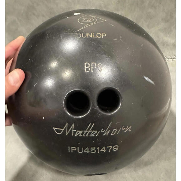 Vintage Dunlop Matterhorn Bowling Ball (14.4 lbs) with Leather Bag - Picture 2 of 15